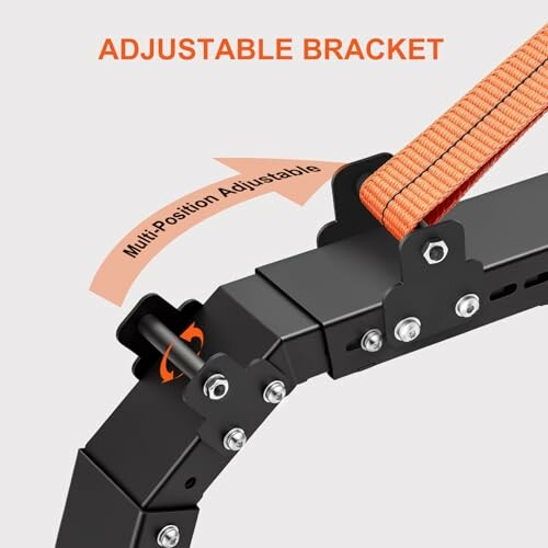 Adjustable bracket with multi-position feature and orange strap