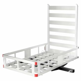 Aluminum cargo carrier with ramp.