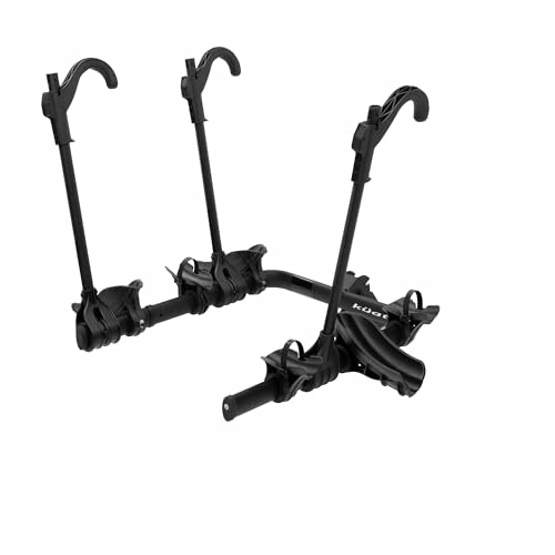 Car bike rack with two hooks and adjustable arms.