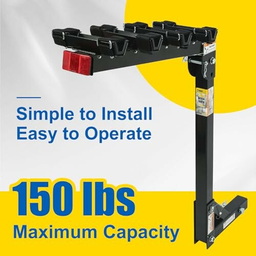 Heavy-duty bike rack with 150 lbs capacity.