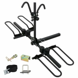 Hitch mount bike rack with accessories