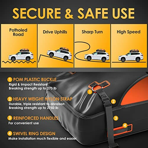 Features of a car rooftop cargo bag for secure and safe use