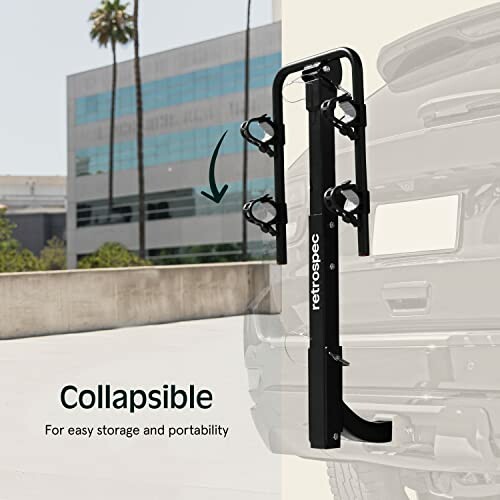 Collapsible bike rack for easy storage and portability.