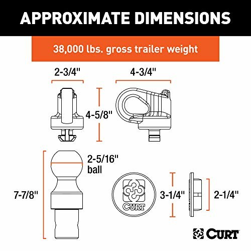 CURT hitch dimensions and gross trailer weight details.