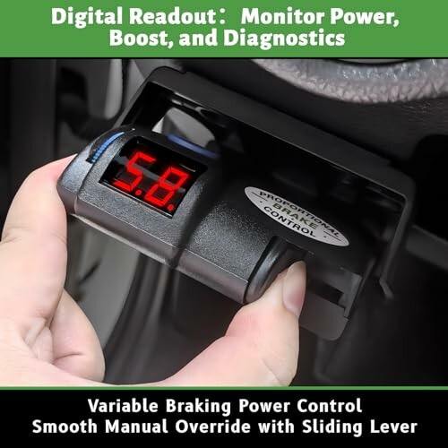 Digital braking power control with manual override and diagnostics.