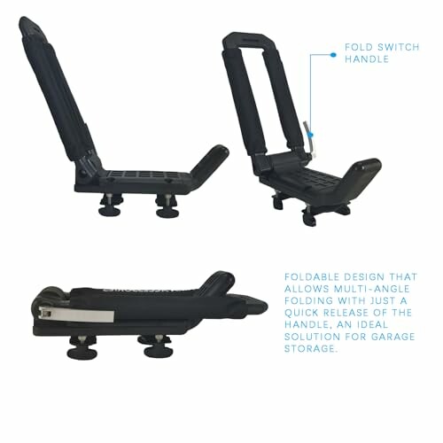 Foldable kayak roof rack with multi-angle folding feature.
