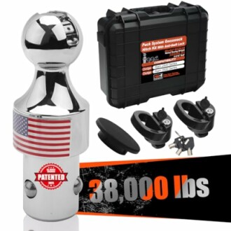 Gooseneck hitch kit with 38,000 lbs capacity and accessories.