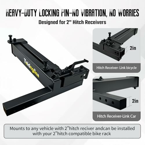 Heavy-duty locking pin for 2 inch hitch receivers, suitable for bicycle and car.