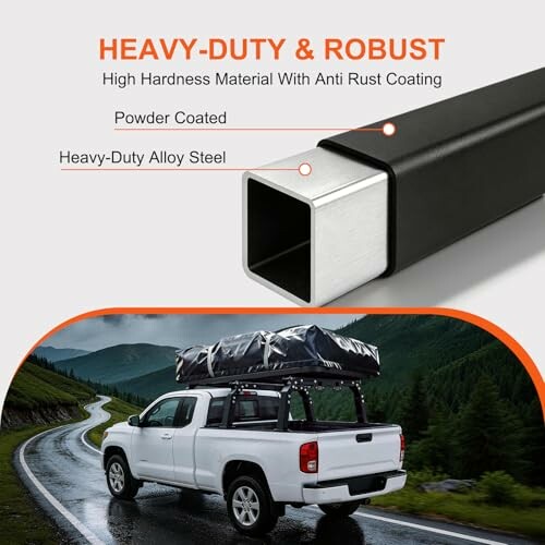 Heavy-duty alloy steel truck accessory with anti-rust coating and powder coating.