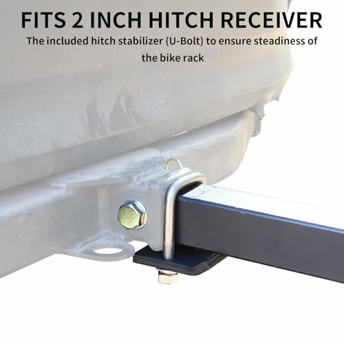 2 inch hitch receiver with U-bolt stabilizer for bike rack