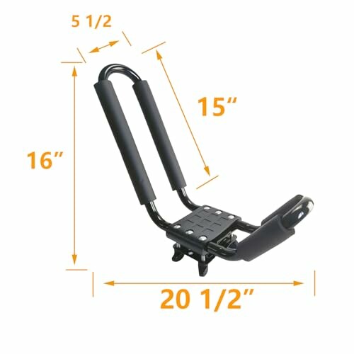 J-style kayak roof rack with measurements