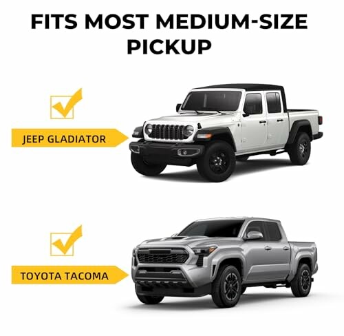 Jeep Gladiator and Toyota Tacoma for medium-size pickup fit