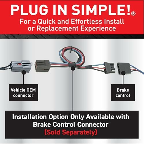 Diagram showing brake control connector installation.