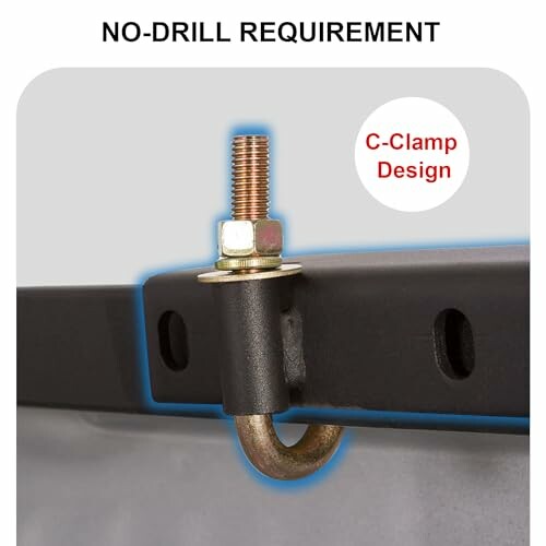 No-drill requirement with C-clamp design for tonneau cover installation.