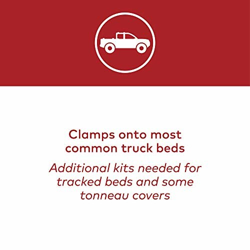 Truck bed clamp information graphic.