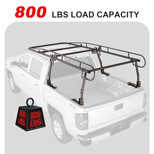 Truck bed rack with 800 lbs load capacity