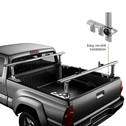 Truck with bed rack system for easy installation.