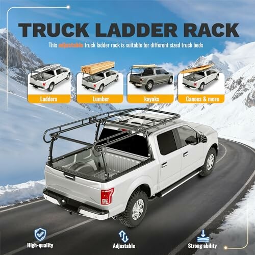 Adjustable Truck Ladder Rack 60" W x 138" L x 34" H