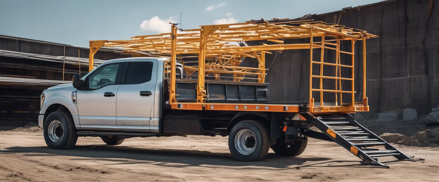 Truck with ladder rack in action