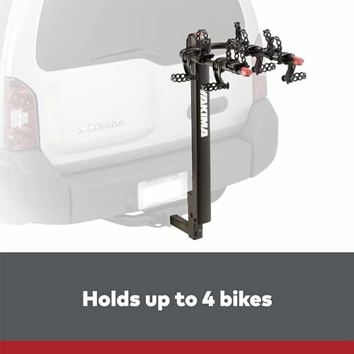 Yakima DoubleDown 4 Tilting Aluminum Hitch Bike Rack holding up to 4 bikes attached to a vehicle